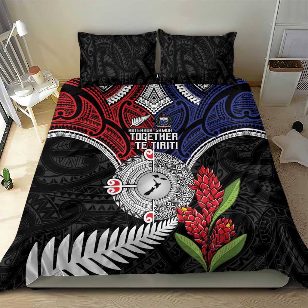 Aotearoa and Samoa Mo Te Tiriti Bedding Set Tangata Moana Stand with Tangata Whenua