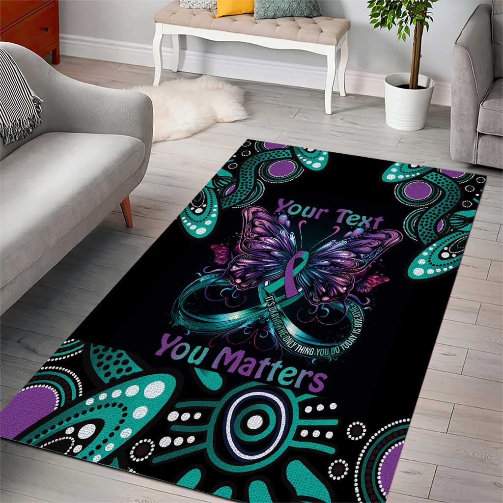 Personalised Hope Fight Suicide Prevention Awareness Area Rug Aboriginal Motif