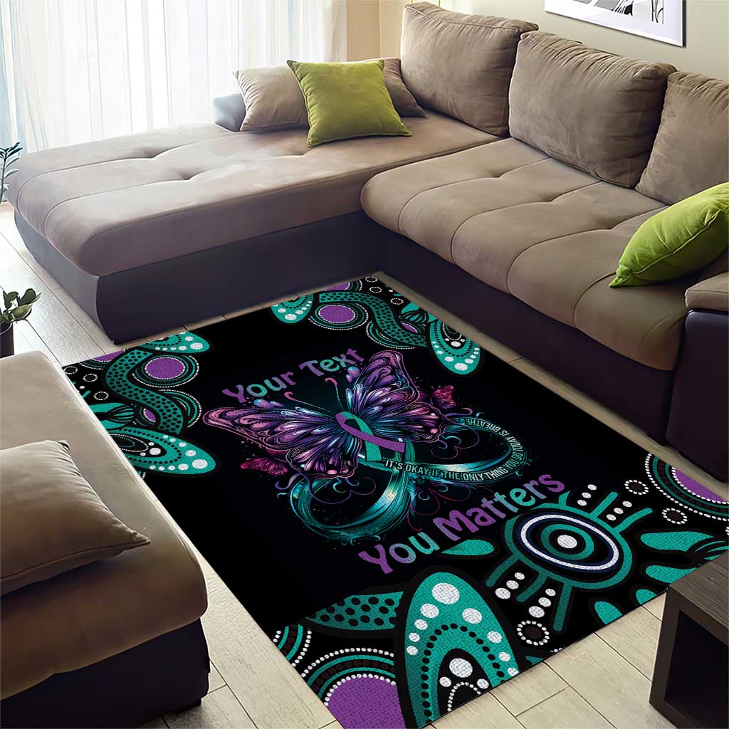 Personalised Hope Fight Suicide Prevention Awareness Area Rug Aboriginal Motif