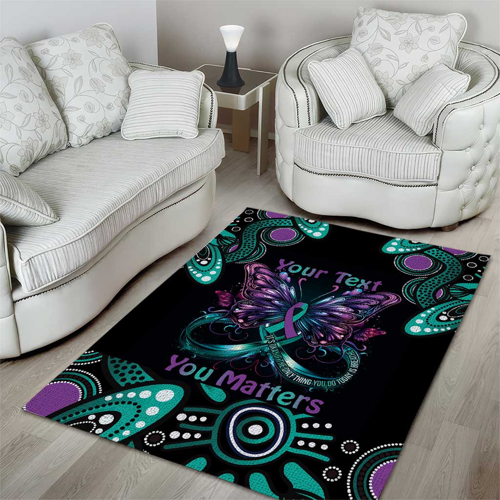 Personalised Hope Fight Suicide Prevention Awareness Area Rug Aboriginal Motif