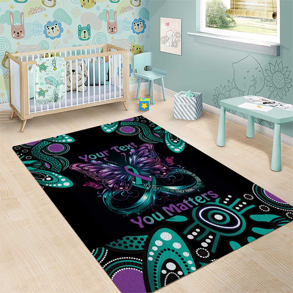 Personalised Hope Fight Suicide Prevention Awareness Area Rug Aboriginal Motif