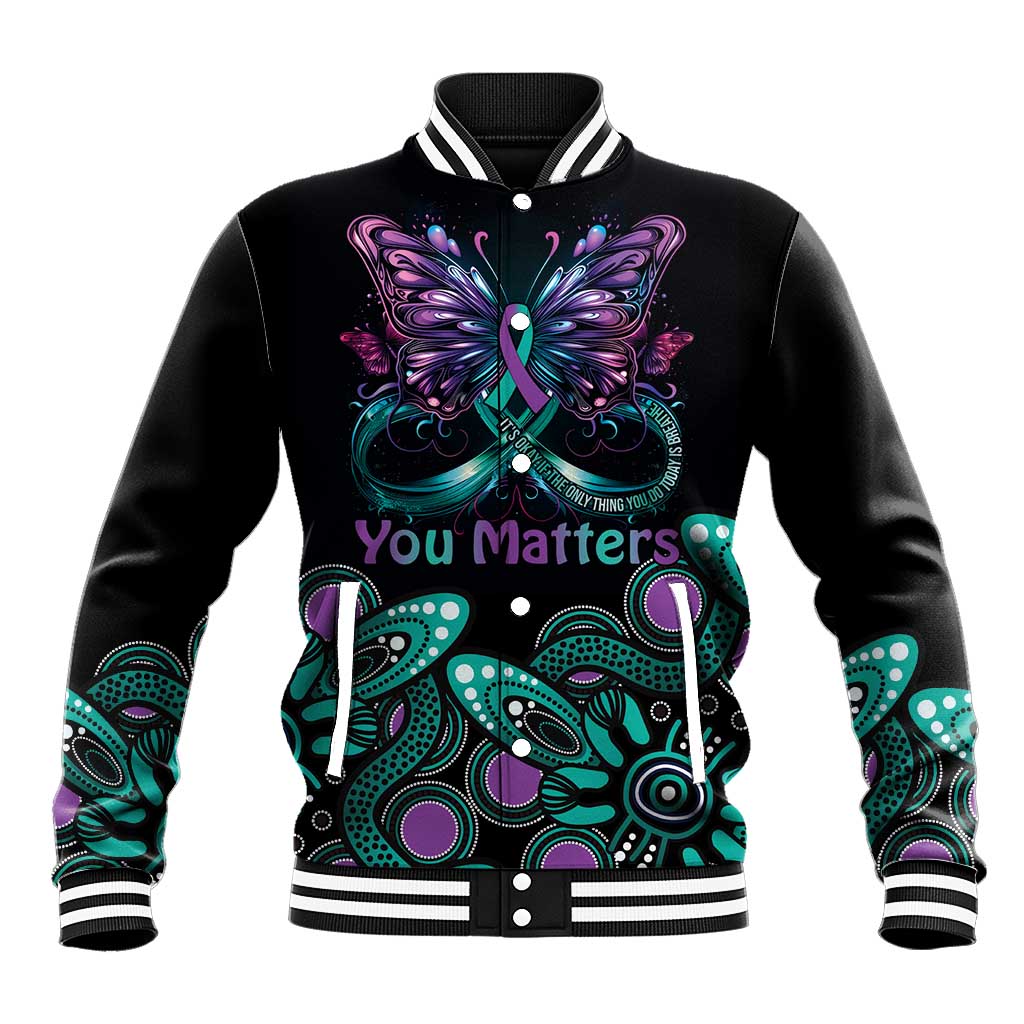 Personalised Hope Fight Suicide Prevention Awareness Baseball Jacket Aboriginal Motif