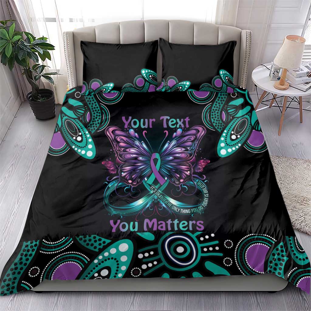 Personalised Hope Fight Suicide Prevention Awareness Bedding Set Aboriginal Motif