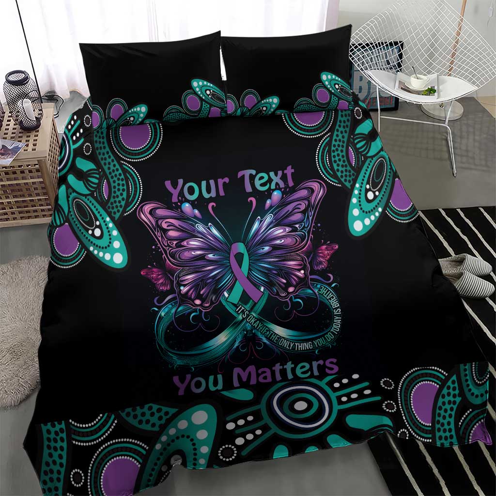 Personalised Hope Fight Suicide Prevention Awareness Bedding Set Aboriginal Motif