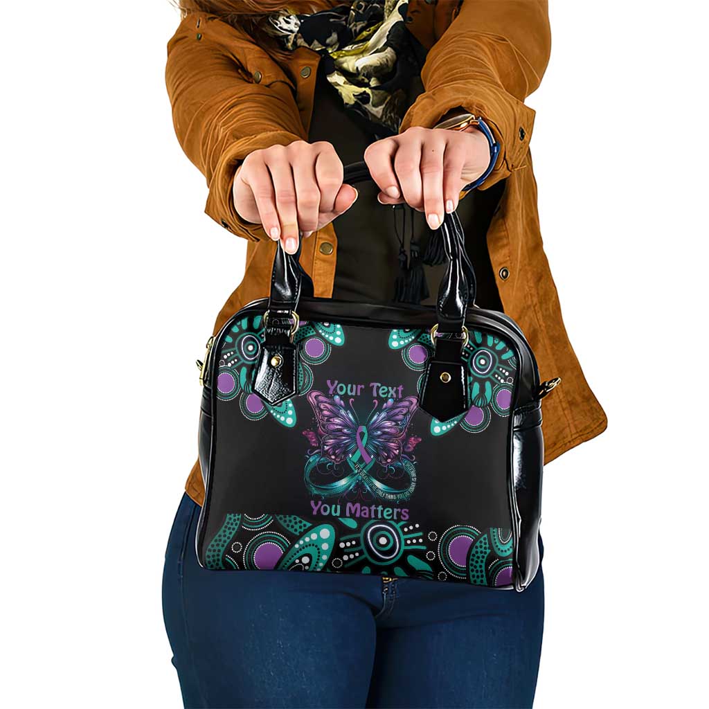 Personalised Hope Fight Suicide Prevention Awareness Shoulder Handbag Aboriginal Motif