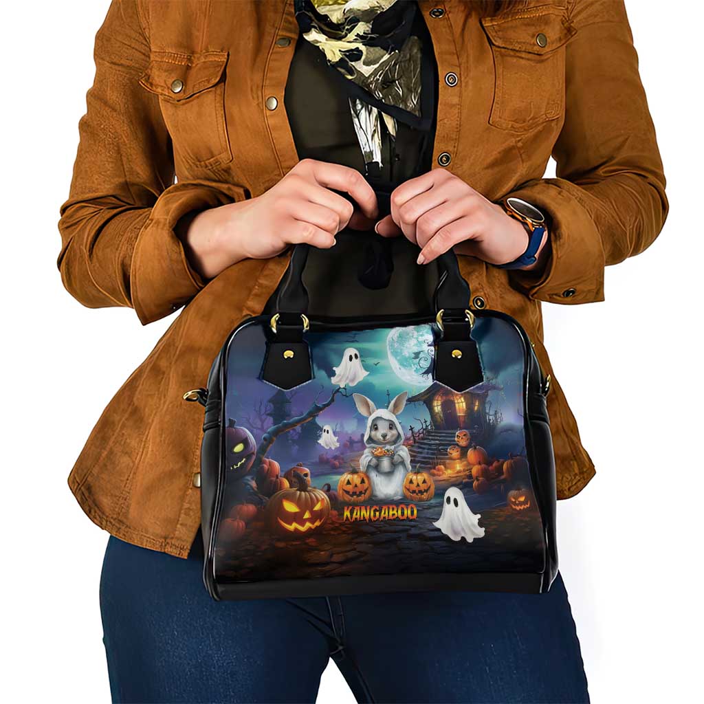 Happy Kangaboo Shoulder Handbag Kangaroo and Halloween Haunted House