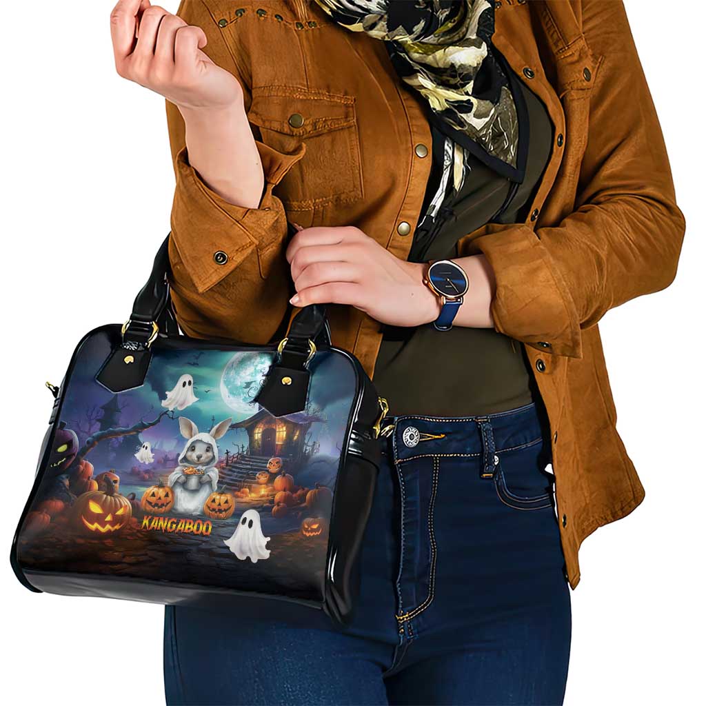 Happy Kangaboo Shoulder Handbag Kangaroo and Halloween Haunted House