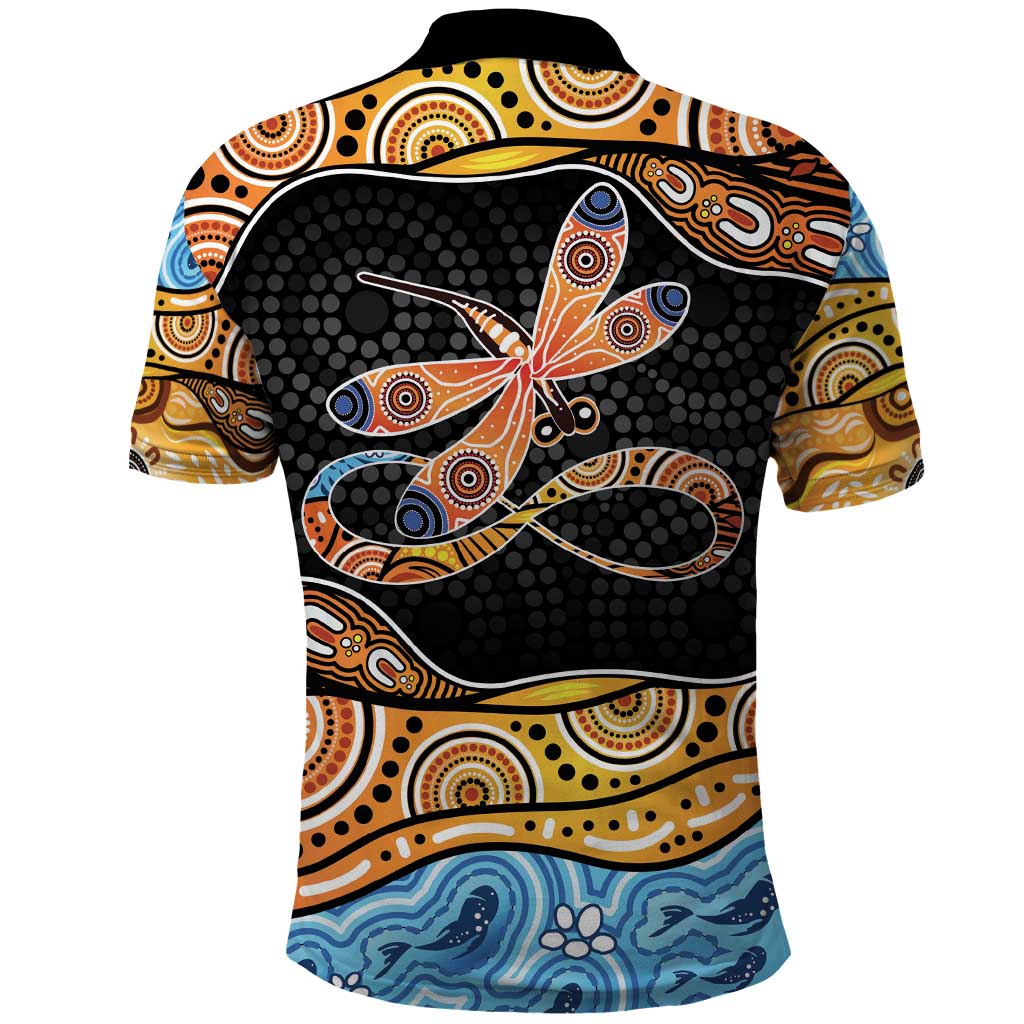 Aboriginal Dragonfly Polo Shirt As Long As I Breathe You'll Be Remembered