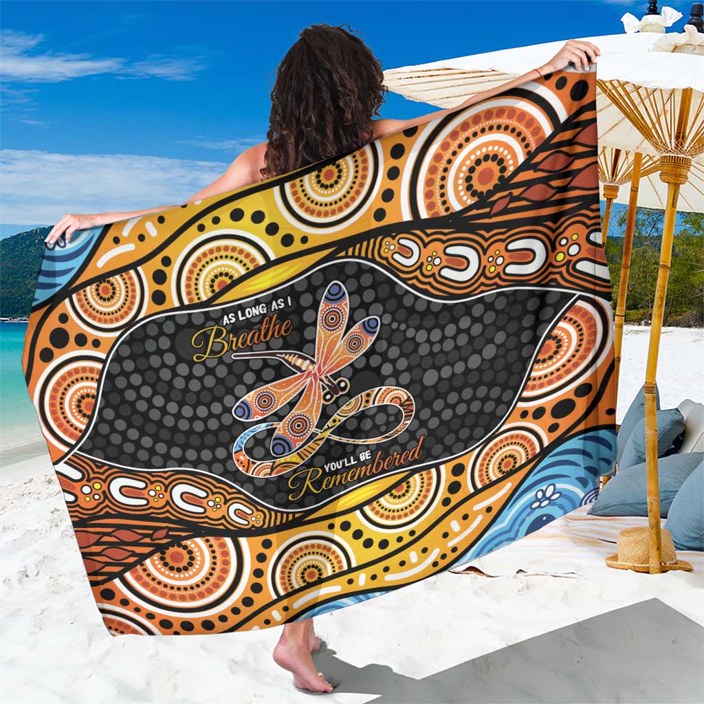 Aboriginal Dragonfly Sarong As Long As I Breathe You'll Be Remembered