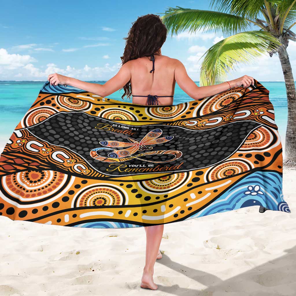 Aboriginal Dragonfly Sarong As Long As I Breathe You'll Be Remembered