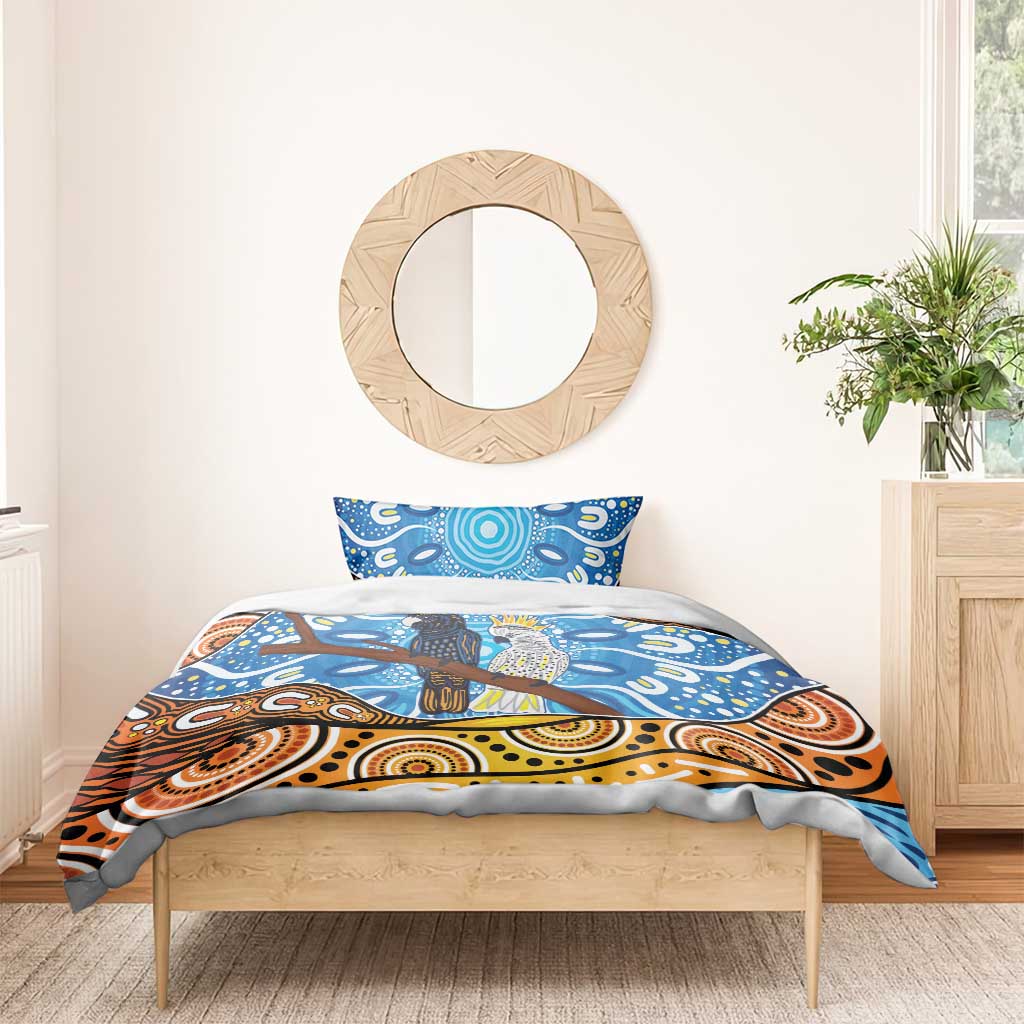 Australia Birds Aboriginal Art Bedding Set