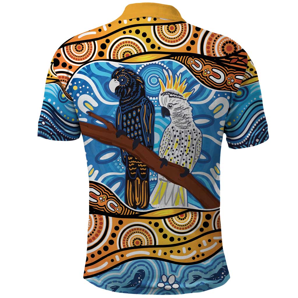 Australia Birds Aboriginal Art Polo Shirt