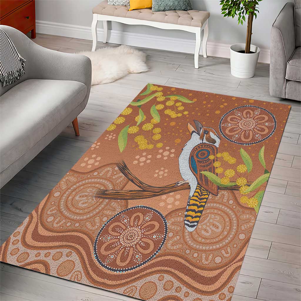 Kookaburra Aboriginal Dot Painting Area Rug