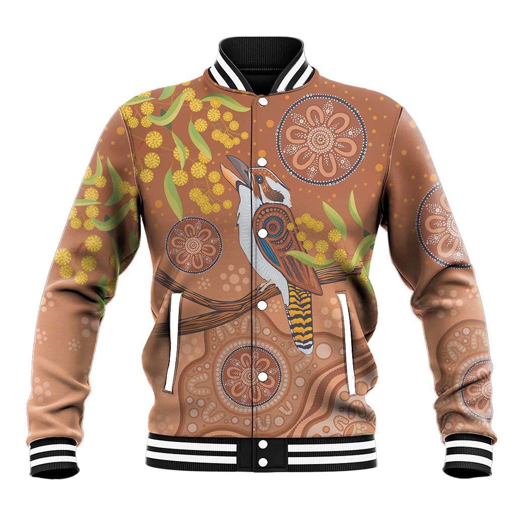 Kookaburra Aboriginal Dot Painting Baseball Jacket