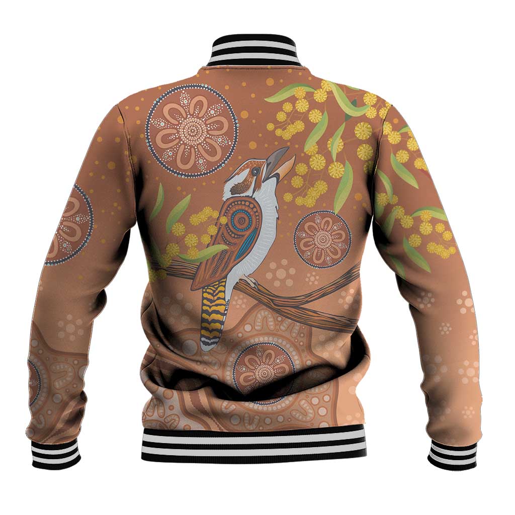 Kookaburra Aboriginal Dot Painting Baseball Jacket