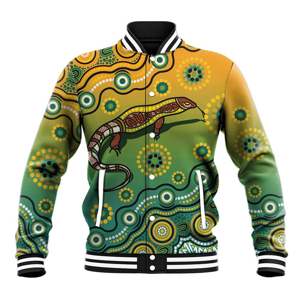 Goanna Aboriginal-style Dot Artwork Baseball Jacket