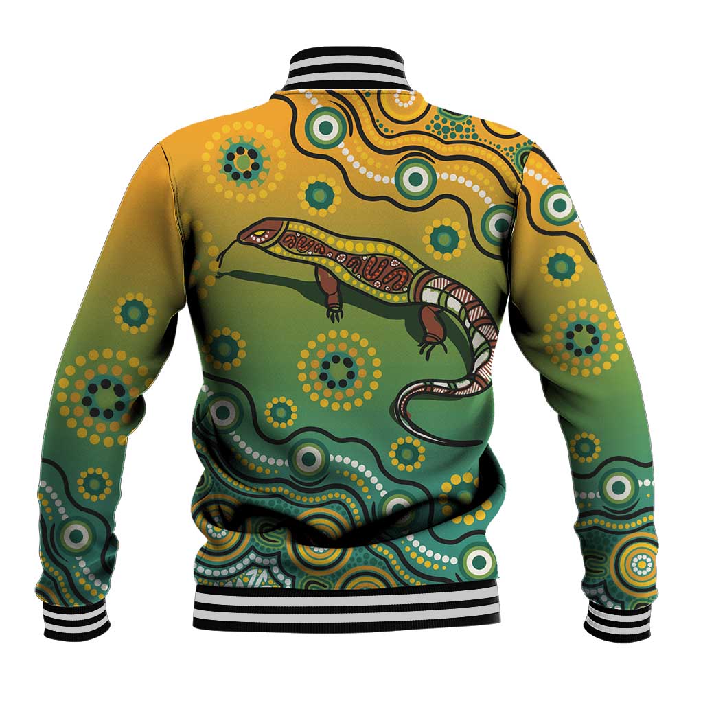 Goanna Aboriginal-style Dot Artwork Baseball Jacket