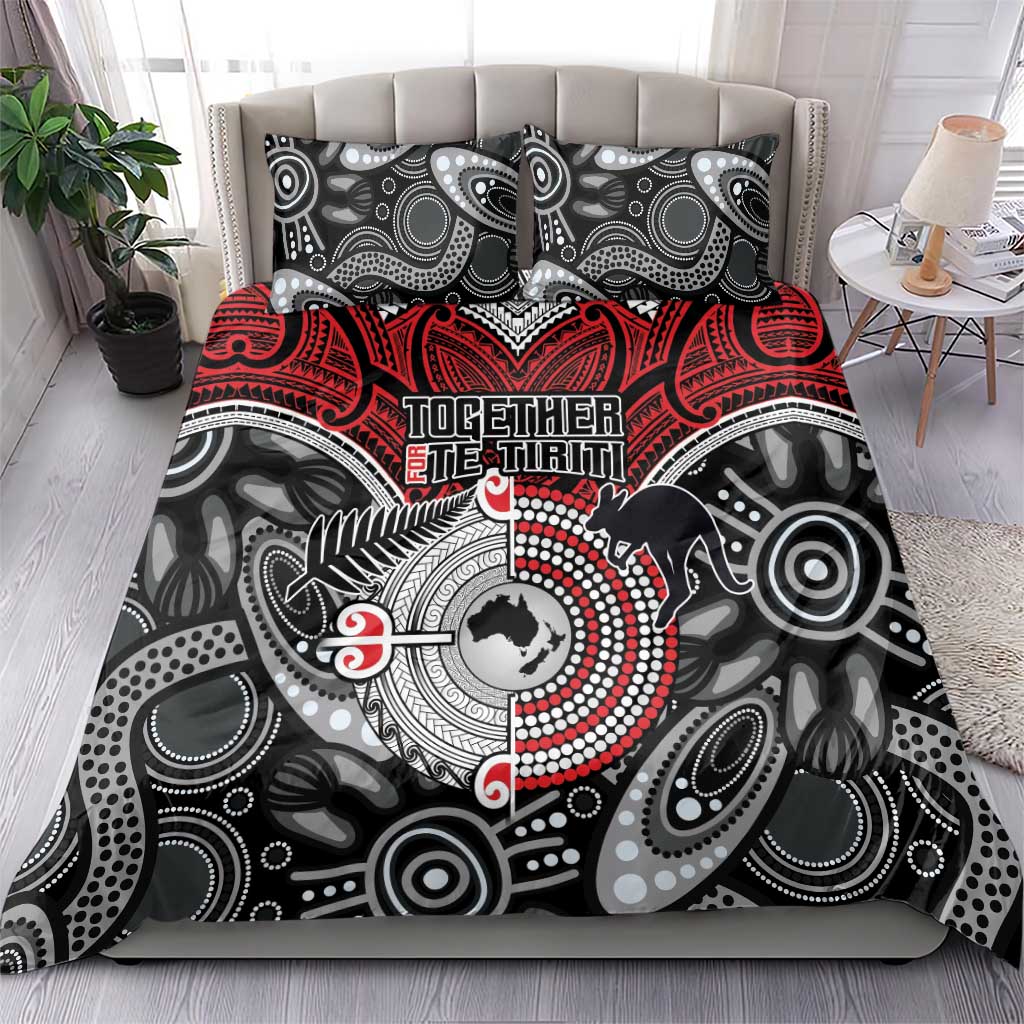 Aotearoa and Australia Bedding Set New Zealand Honour The Treaty Ake!Ake!Ake!