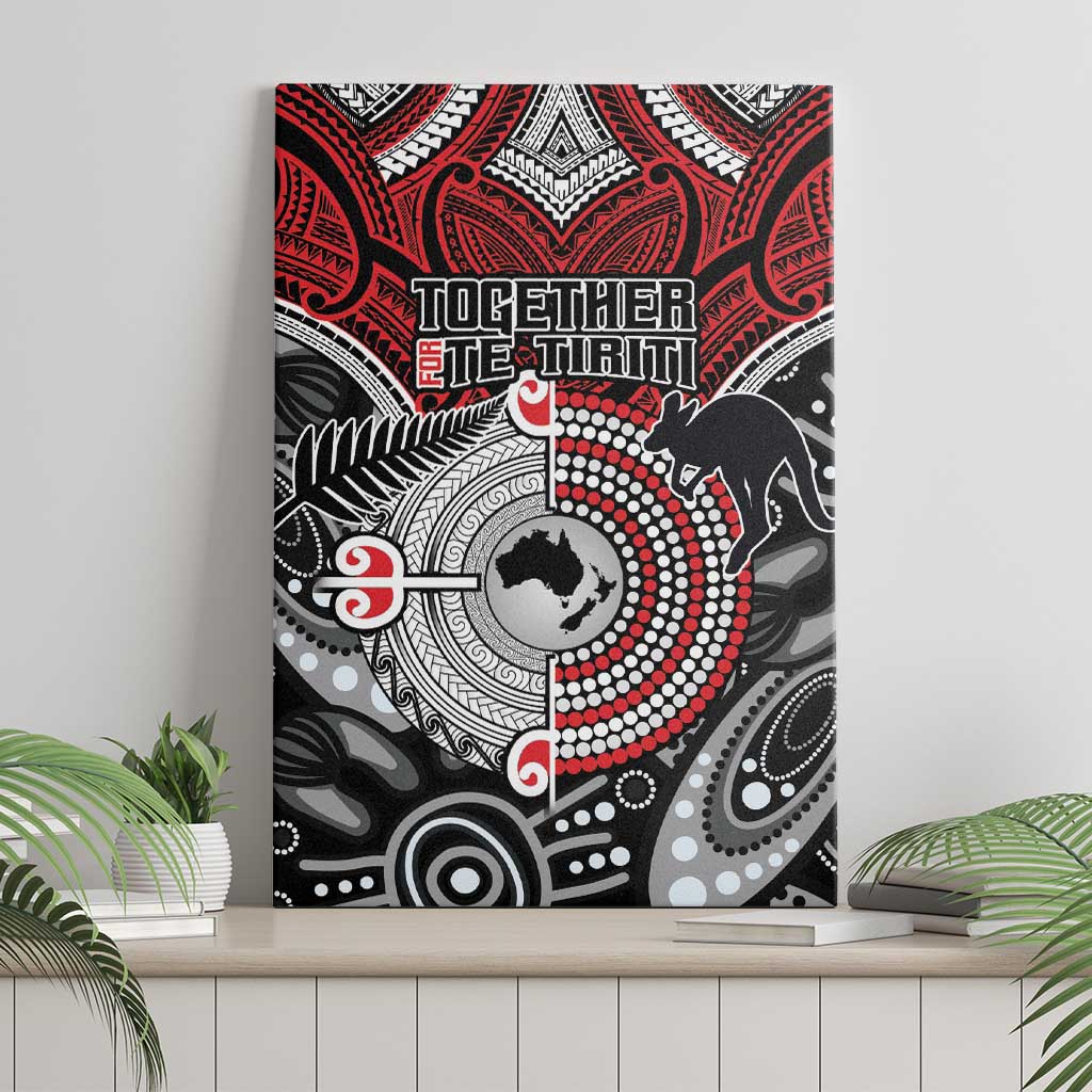 Aotearoa and Australia Canvas Wall Art New Zealand Honour The Treaty Ake!Ake!Ake!