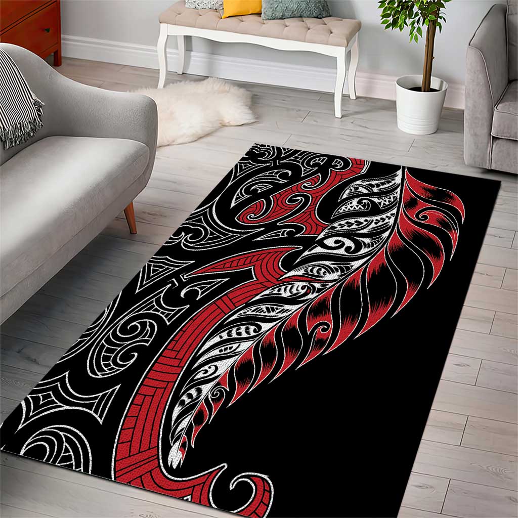 Koru Fern New Zealand Area Rug Maori Tribal Pattern