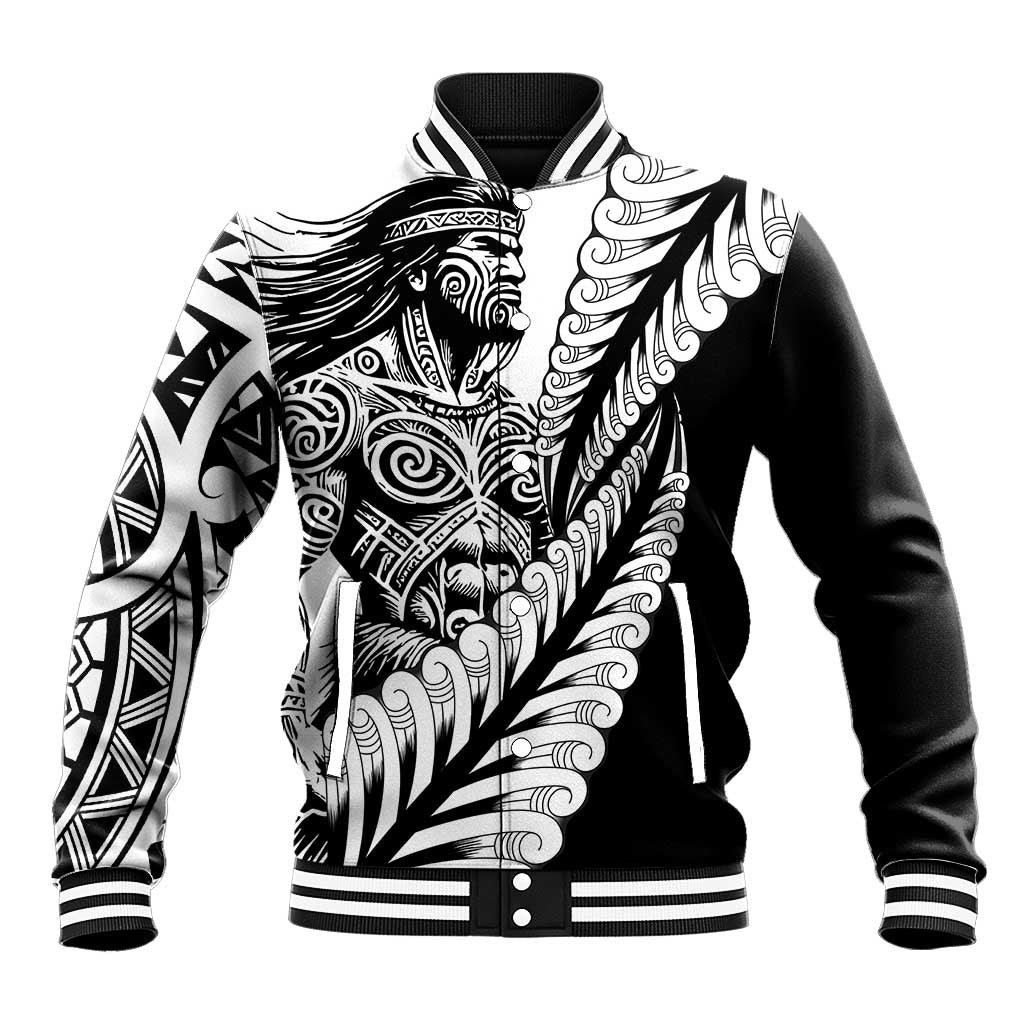 Koru Fern New Zealand Maori Tribal Warrior Baseball Jacket