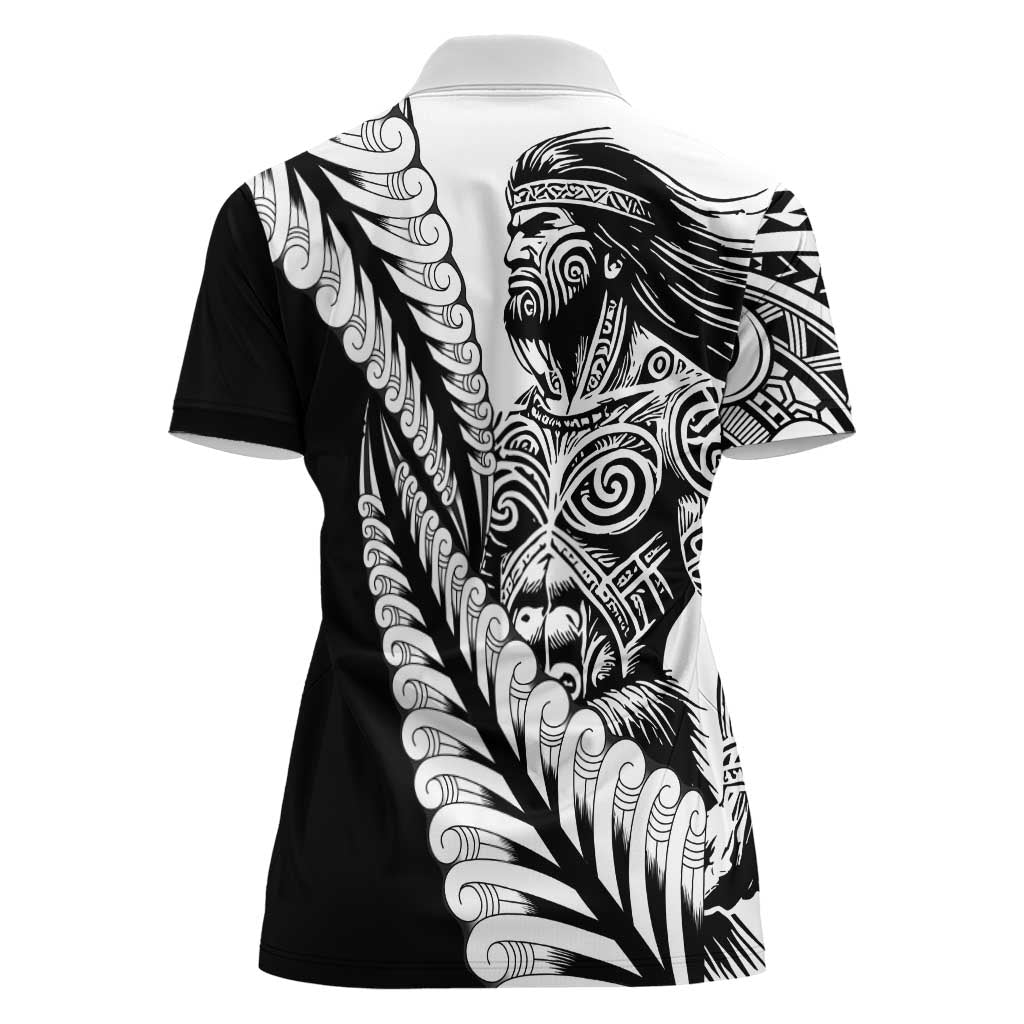 Koru Fern New Zealand Maori Tribal Warrior Women Polo Shirt