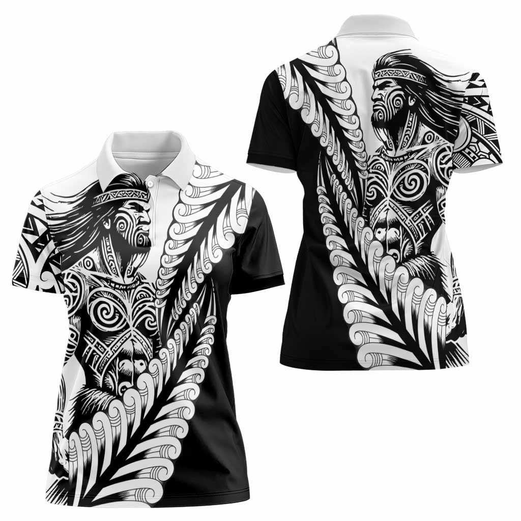 Koru Fern New Zealand Maori Tribal Warrior Women Polo Shirt