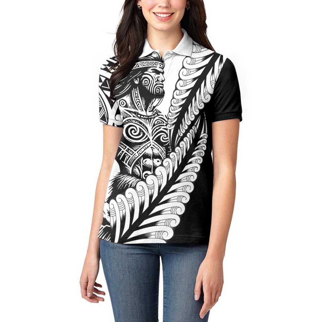 Koru Fern New Zealand Maori Tribal Warrior Women Polo Shirt