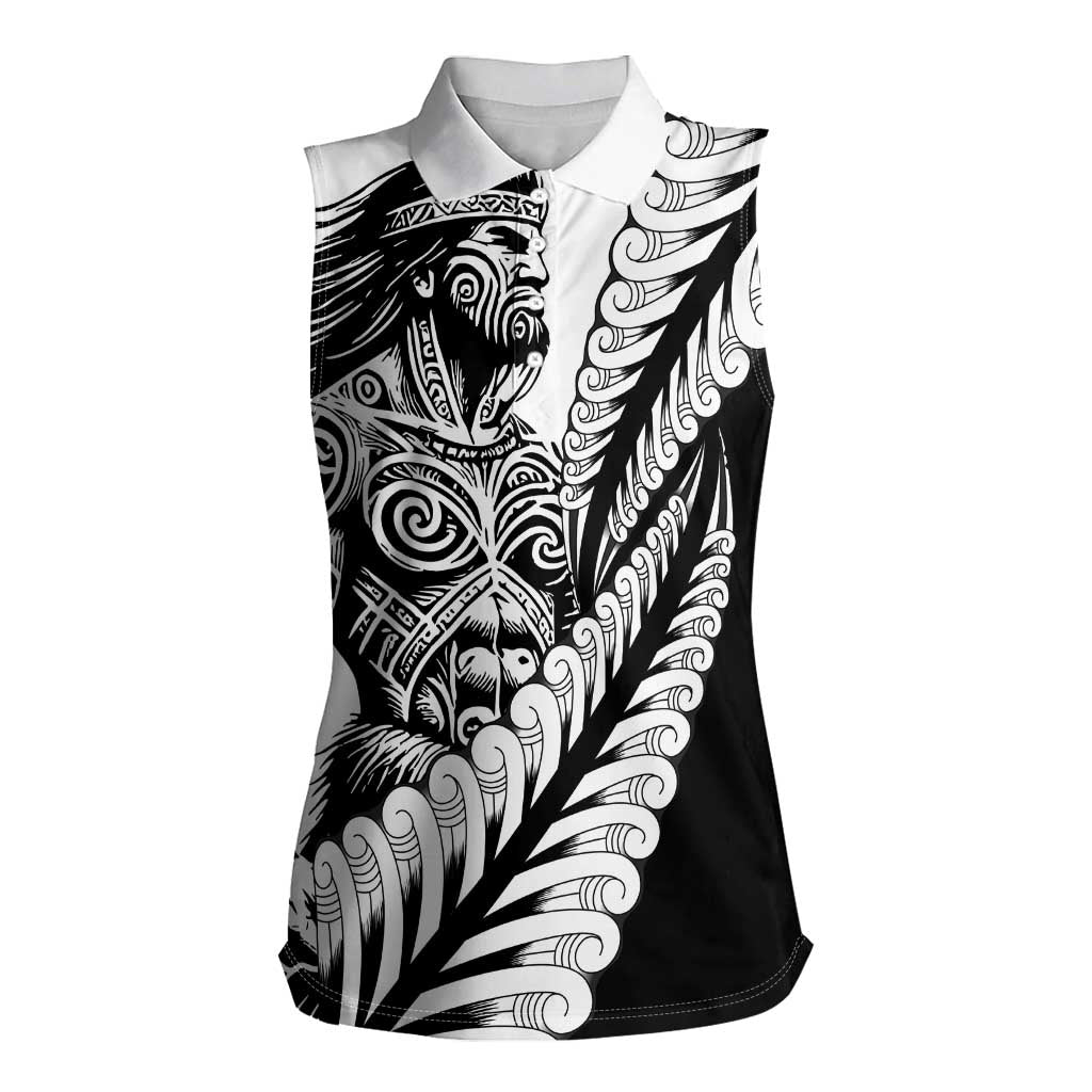 Koru Fern New Zealand Maori Tribal Warrior Women Sleeveless Polo Shirt