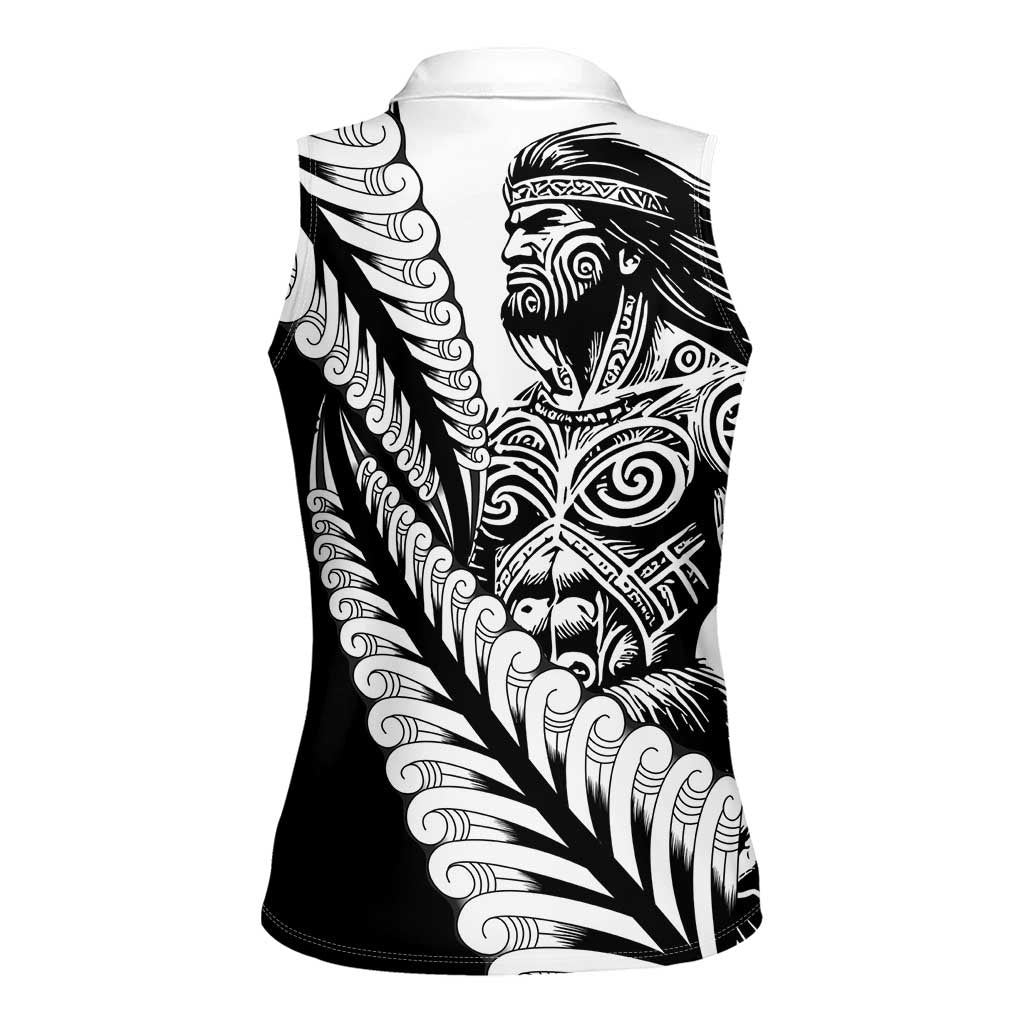 Koru Fern New Zealand Maori Tribal Warrior Women Sleeveless Polo Shirt