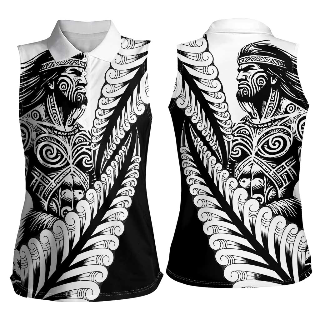 Koru Fern New Zealand Maori Tribal Warrior Women Sleeveless Polo Shirt