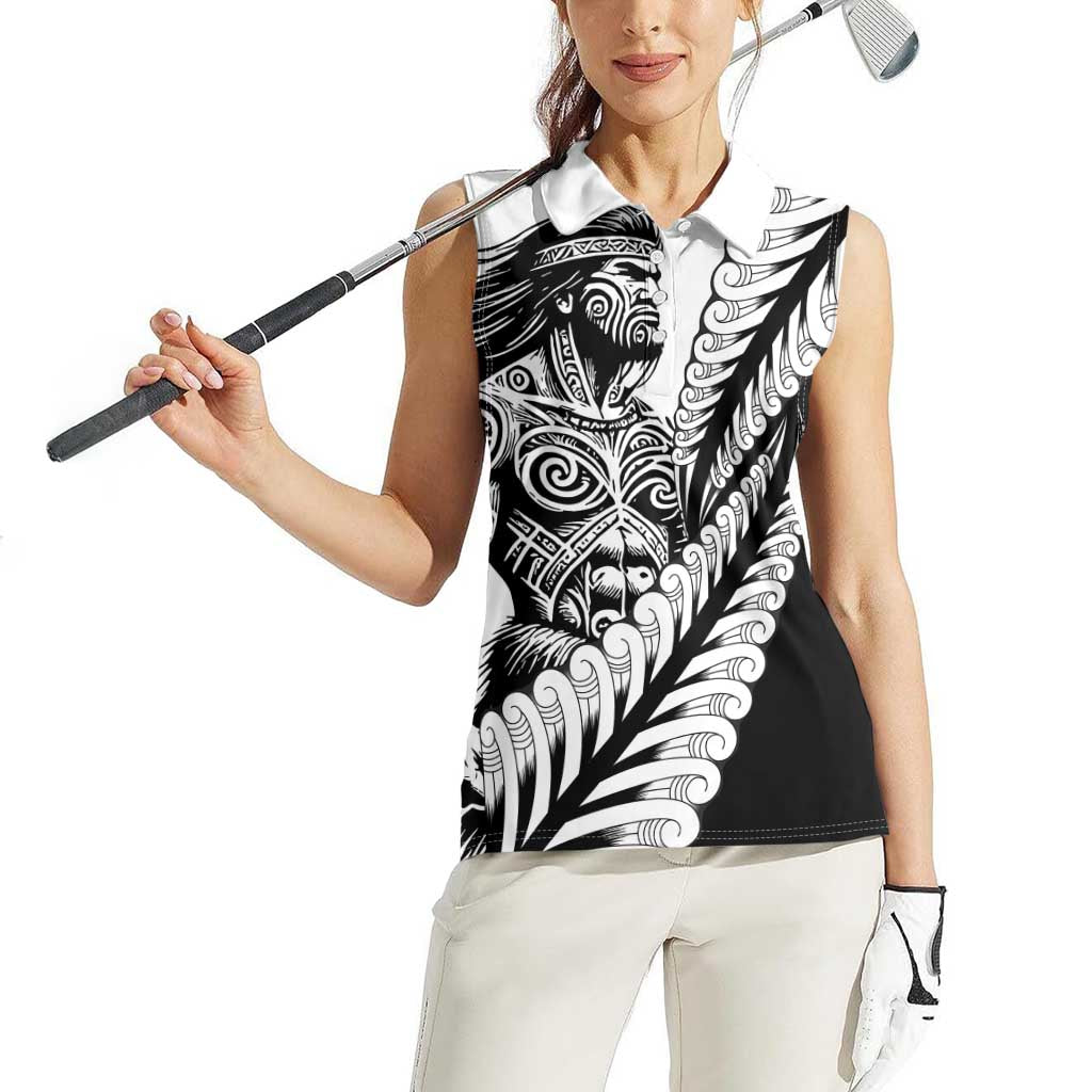 Koru Fern New Zealand Maori Tribal Warrior Women Sleeveless Polo Shirt