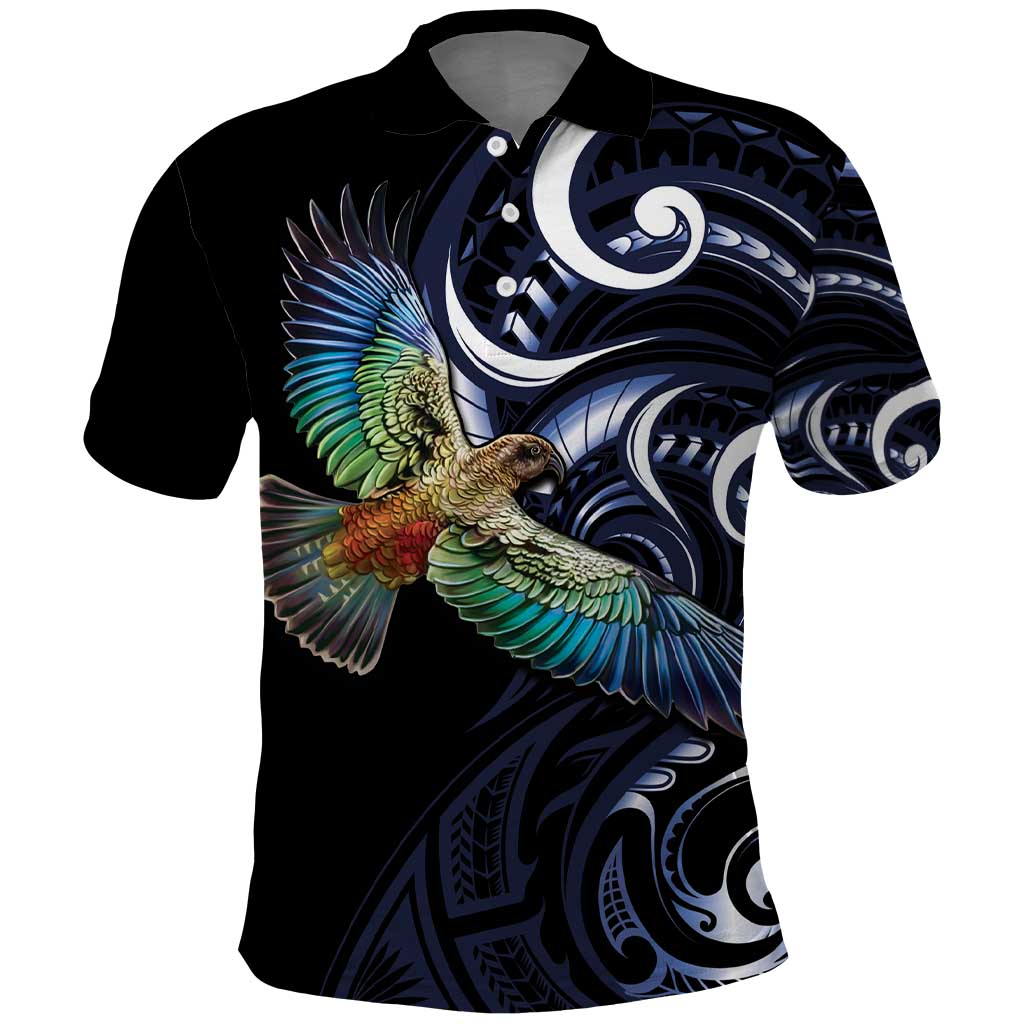 New Zealand Kea Bird Personalised Polo Shirt Maori Tribal Koru Art