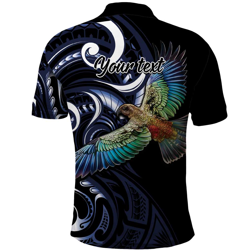 New Zealand Kea Bird Personalised Polo Shirt Maori Tribal Koru Art