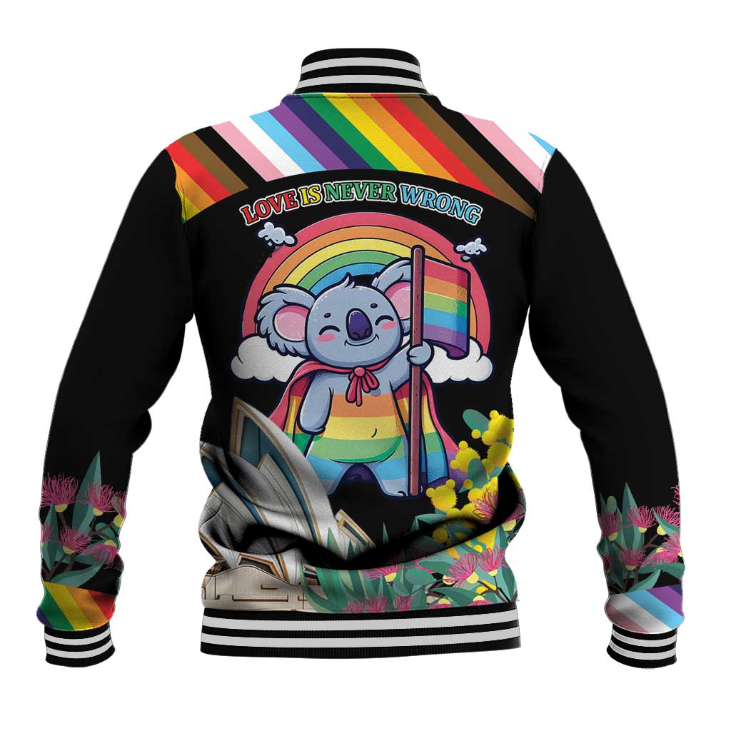 Aussia Pride Month Rainbow Koala Baseball Jacket