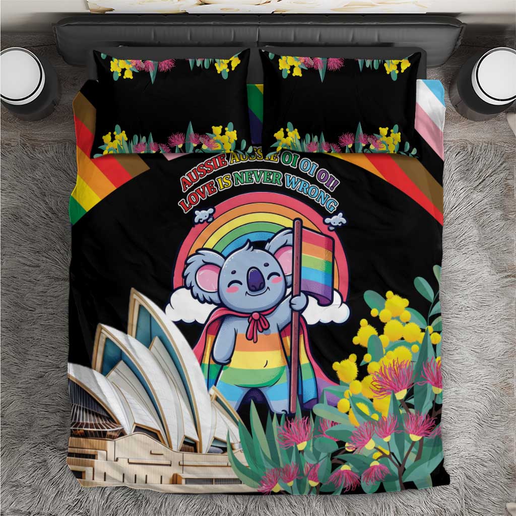 Aussia Pride Month Rainbow Koala Bedding Set