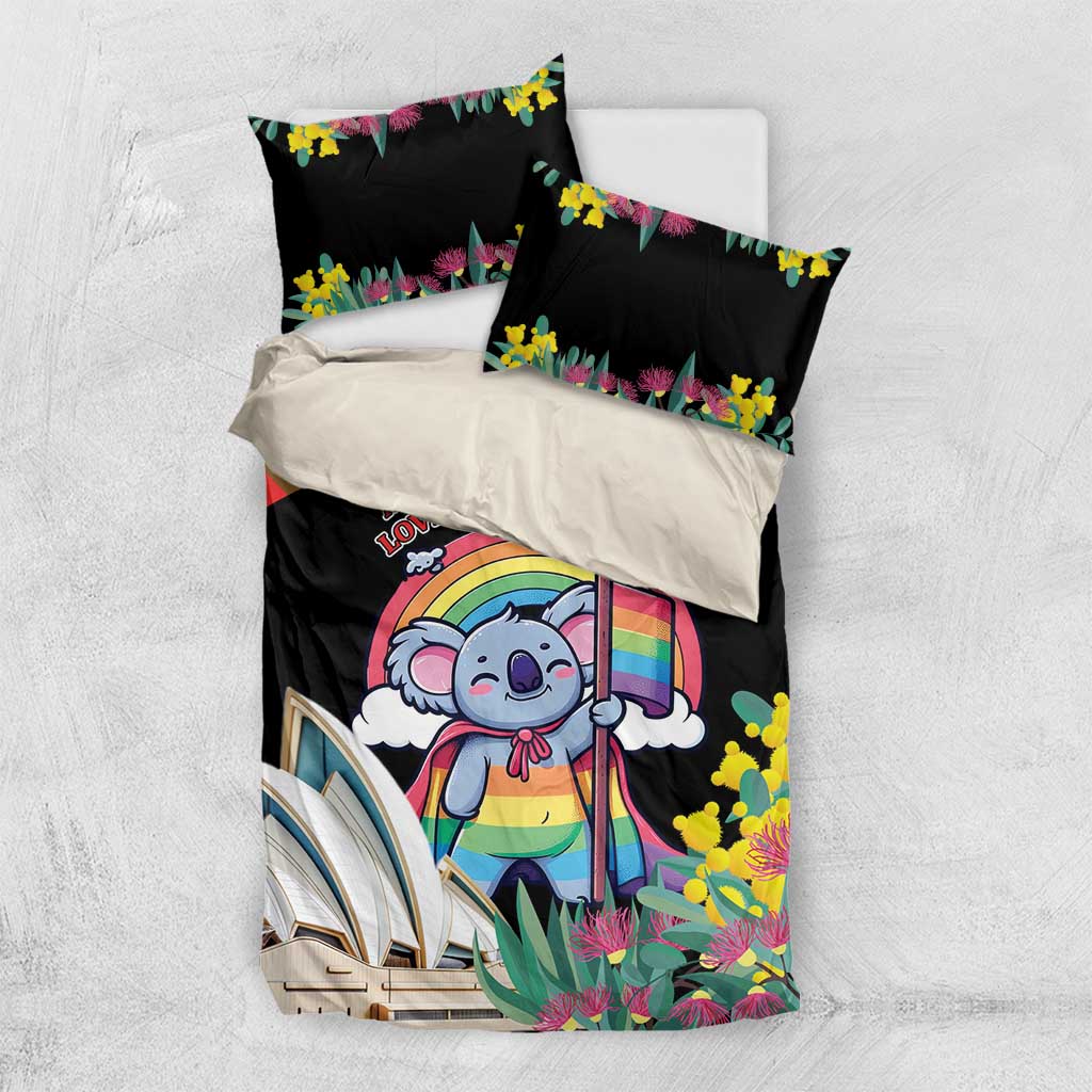 Aussia Pride Month Rainbow Koala Bedding Set