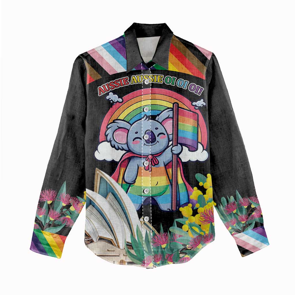 Aussia Pride Month Rainbow Koala Women Casual Shirt