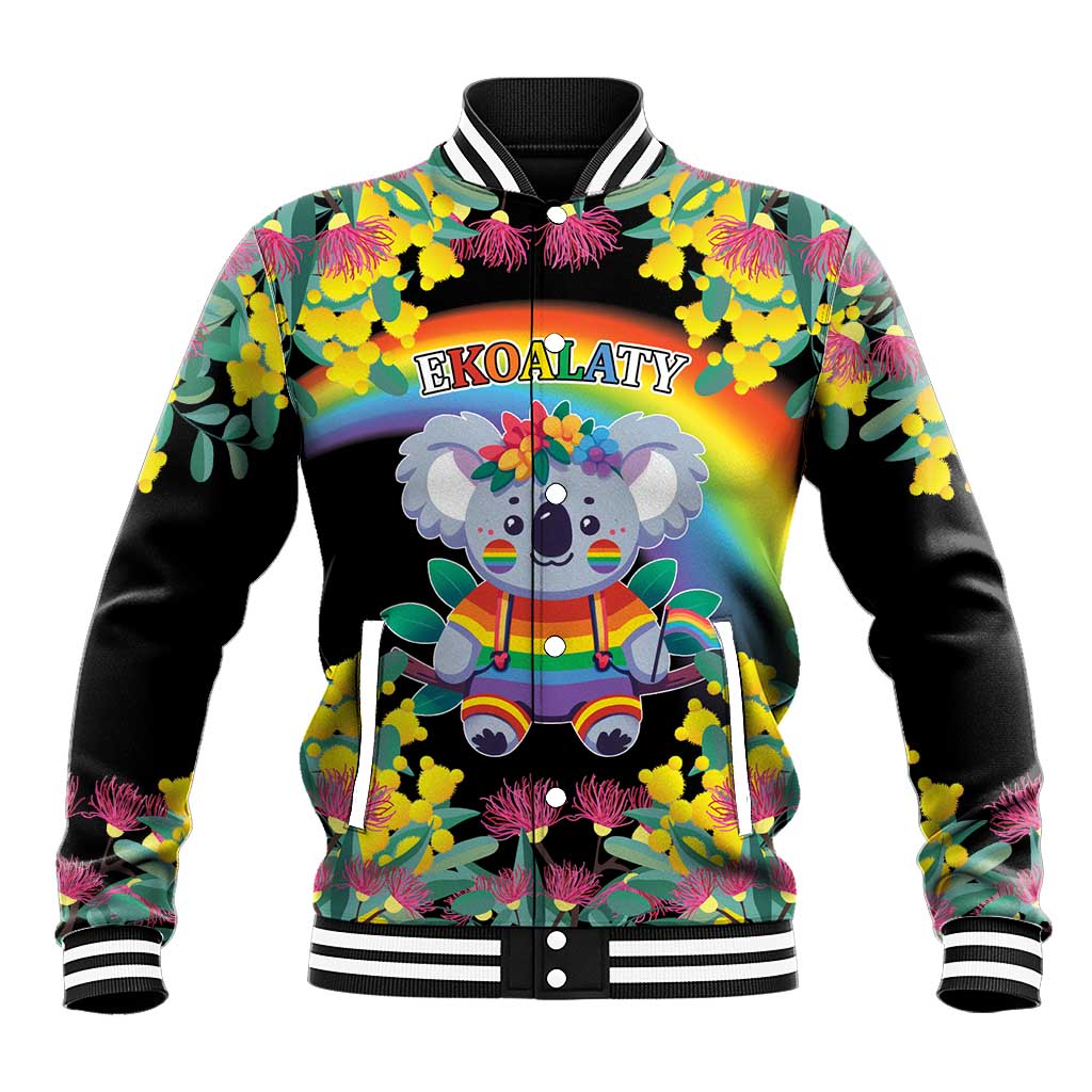 LGBTQ Koala Gay Baseball Jacket Aussie Koala Bear Ekoalaty