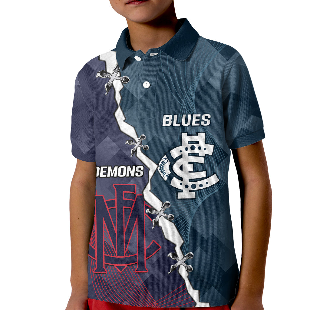 Personalised Demons And Blues Football Kid Polo Shirt Sporty Version