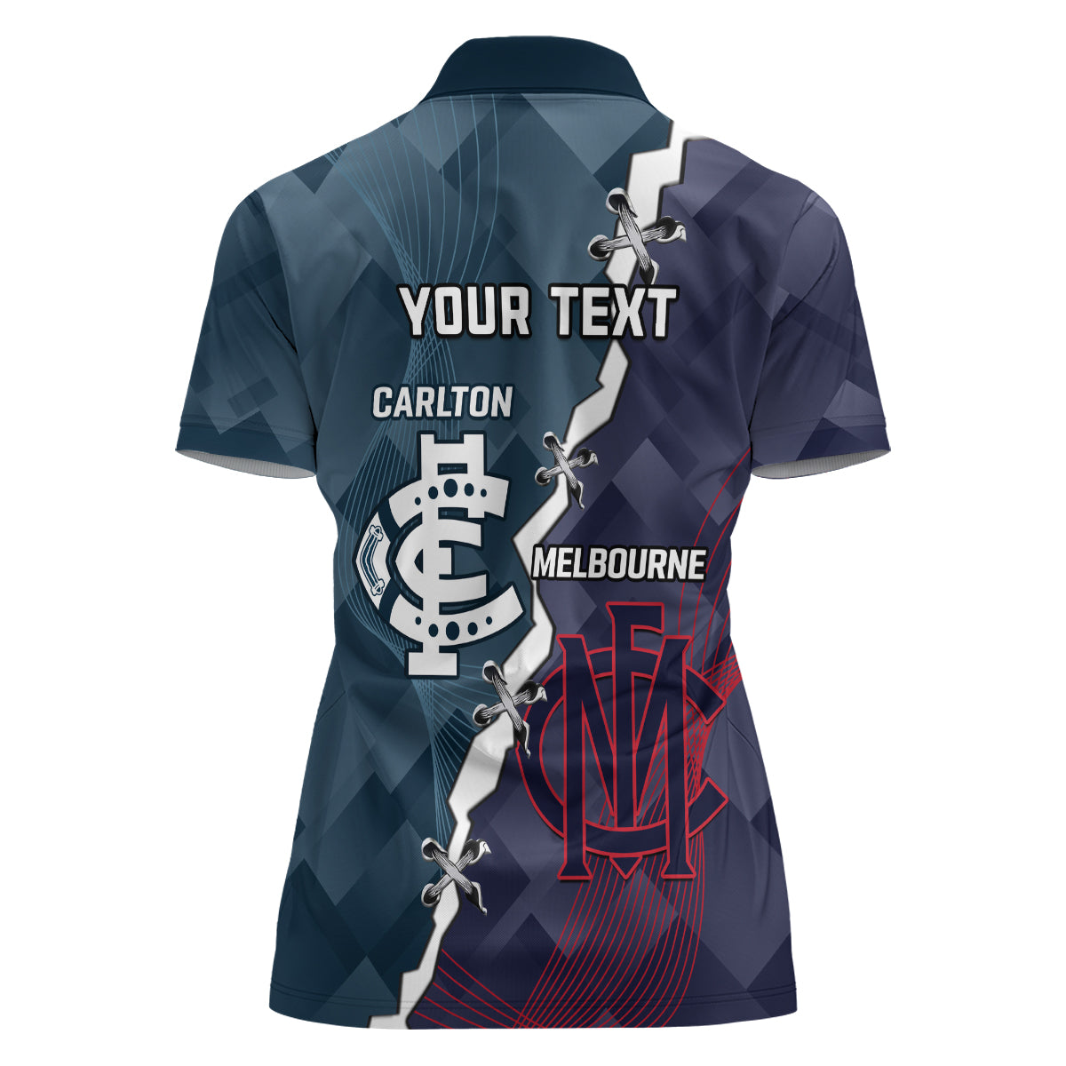 Personalised Demons And Blues Football Women Polo Shirt Sporty Version