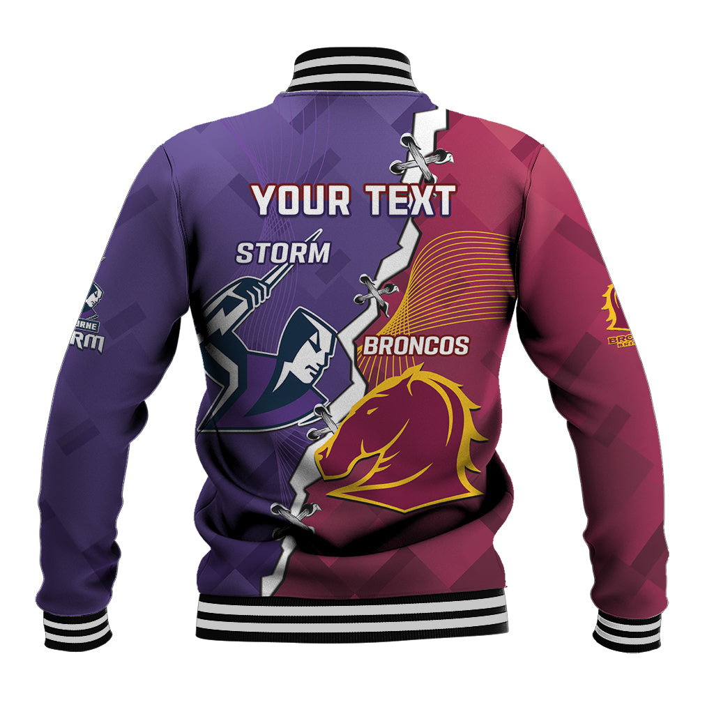 Personalised Broncos And Storm Rugby Baseball Jacket Sporty Version