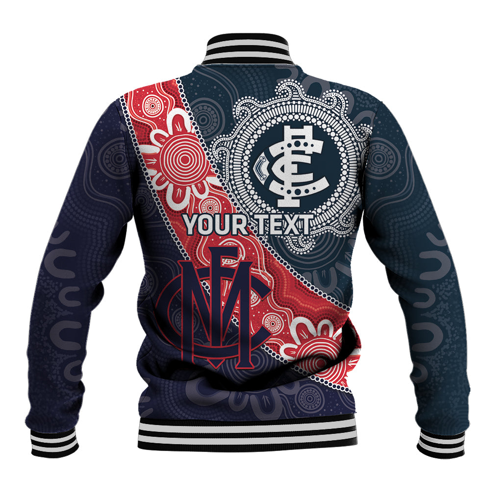 Personalised Demons And Blues Football Baseball Jacket Aboriginal Art