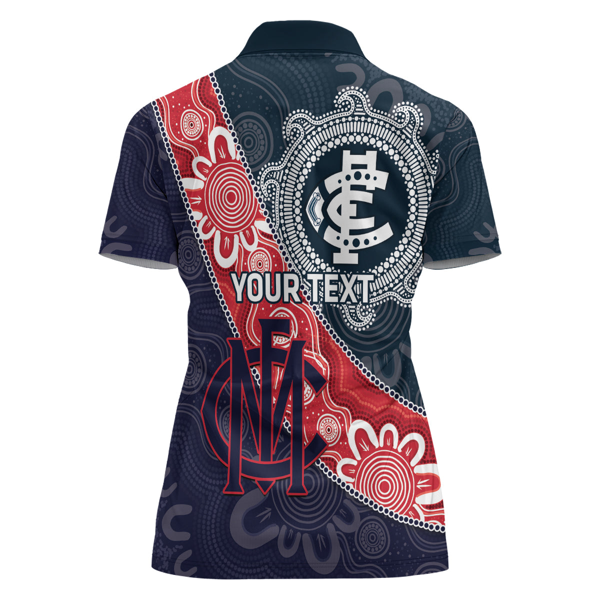 Personalised Demons And Blues Football Women Polo Shirt Aboriginal Art