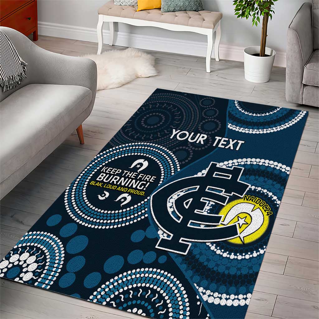 Custom AFL Carlton NAIDOC Week Area Rug Keep The Fire Burning Indigenous Art