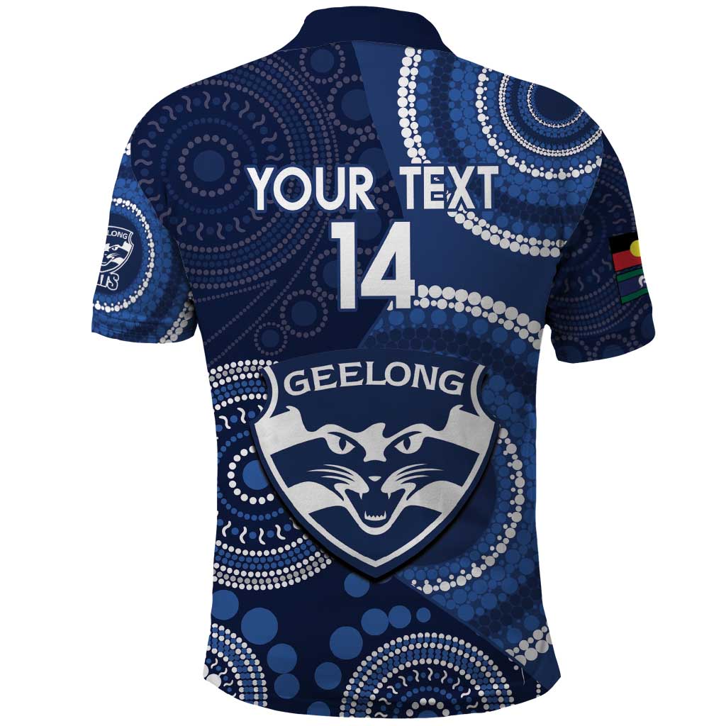 Custom AFL Geelong NAIDOC Week Polo Shirt Keep The Fire Burning Indigenous Art