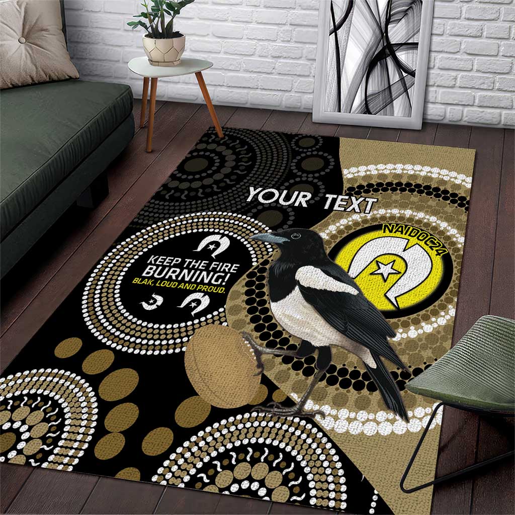 Custom AFL Collingwood NAIDOC Week Area Rug Keep The Fire Burning Indigenous Art