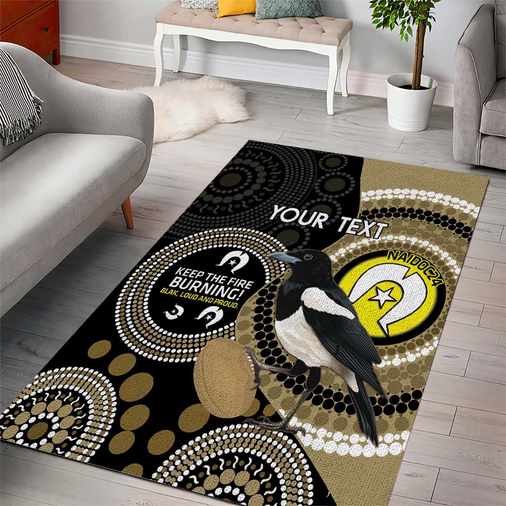 Custom AFL Collingwood NAIDOC Week Area Rug Keep The Fire Burning Indigenous Art