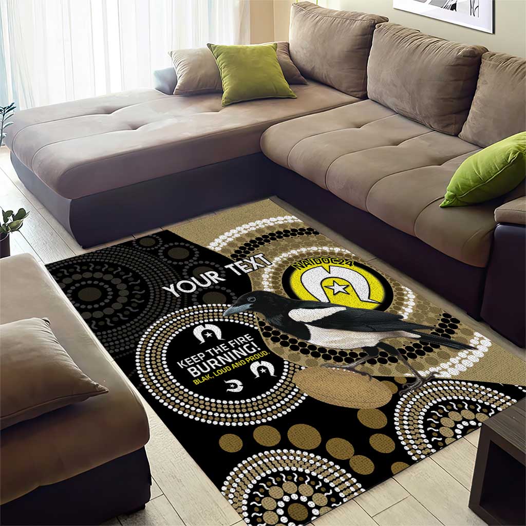 Custom AFL Collingwood NAIDOC Week Area Rug Keep The Fire Burning Indigenous Art