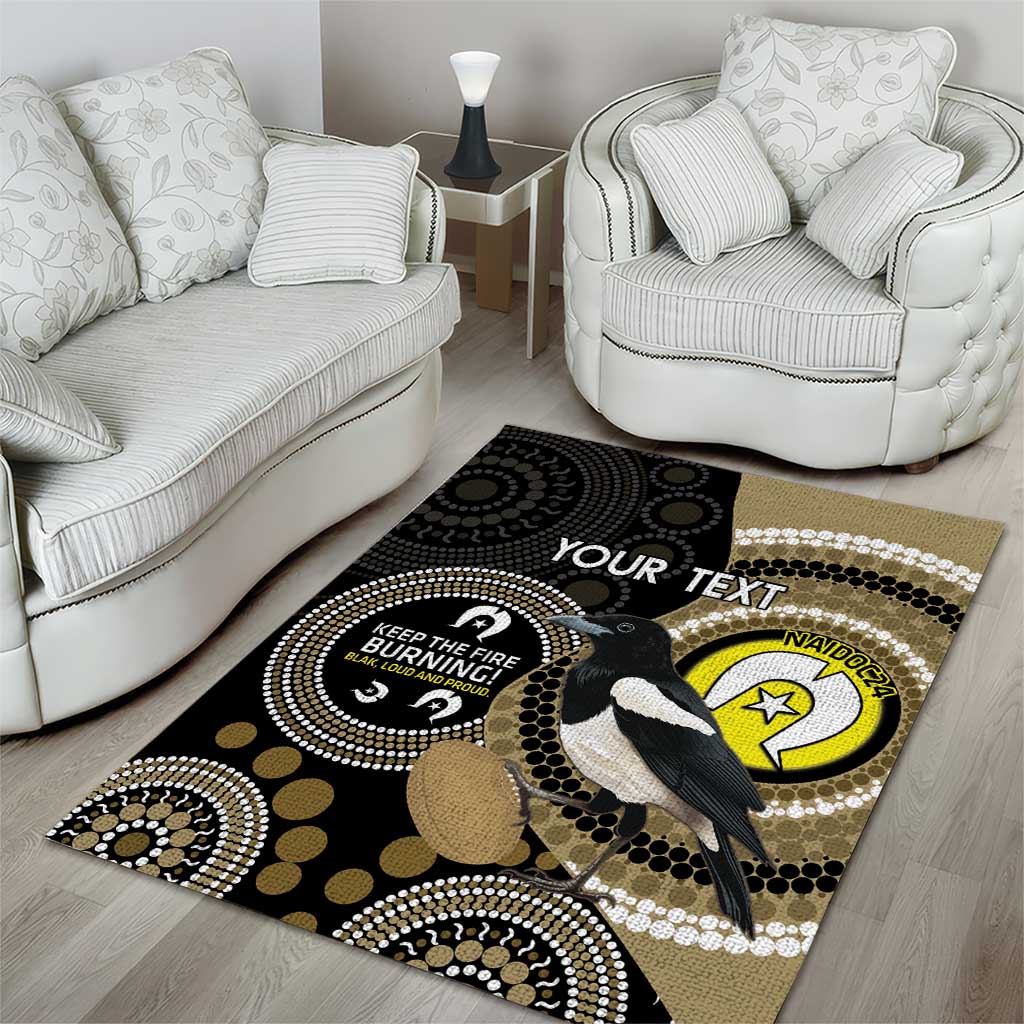 Custom AFL Collingwood NAIDOC Week Area Rug Keep The Fire Burning Indigenous Art